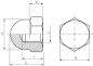 Preview: Hutmutter, hoch, DIN 1587, Stahl verzinkt 6, Mutter, alle Größen