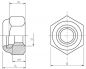 Preview: Sechskantmuttern, selbstsichernd mit Kunststoff-Klemmring, Edelstahl A2, DIN 985 / ISO 10511, Mutter, Gegenmutter, alle Größen
