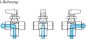 Preview: 3-Wege T-Kugelhähne mit einseitigem Knebelgriff, kompakt, PN 20, L- oder T-Böhrung, Schalttafeleinbau, alle Größen