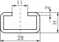 Preview: C-Tragschienen (28 mm), für leichte Baureihe & Doppelrohrschelle, DIN 3015 T1/T3, Schienenlänge: 1m