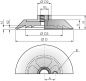 Preview: Flachsauger mit Standardlippe und einvulkanisiertem Halter, Ø 30 - 225 mm