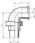 Preview: Winkelverschraubung trennbar Temperguss verzinkt mit IG- und AG flach dichtend bis 25 bar, alle Größen