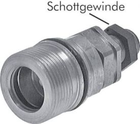 Schnellverschluss-Schott-Schraubkupplungen mit Rohranschluss, ISO 14541, Stahl verzinkt, alle Größen