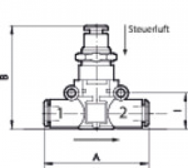 3/2-Wegeventile, pneumatisch betätigt, Anschluss Schlauch - Schlauch