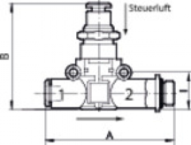3/2-Wegeventile, pneumatisch betätigt, Schlauch (Eingang) - Gewinde (Ausgang)