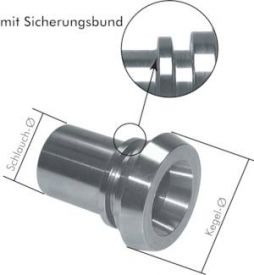 Schlauchkegelstutzen (Milchgewinde) 1.4401 mit Sicherungsbund DIN 11851, alle Größen