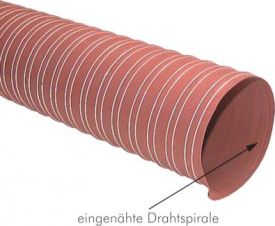 Silikon-Heißluftschläuche ab 1m, zweilagig, bis +310°C, METERWARE (Anschnitte)