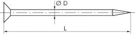 Nägel / Drahtstifte mit Senkkopf Form B, Stahl feuerverzinkt, DIN EN 10230-1 (DIN 1151), alle Größen