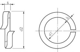 Federring, DIN 127A (aufgebogen), Stahl verzinkt, Ring, alle Größen