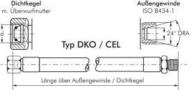 Konfektionierte Hochdruckschläuche mit 2 Stahlgeflechten, EN 853 IG/AG