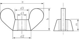 Flügelmutter, DIN 315, Temperguss verzinkt, Mutter, alle Größen