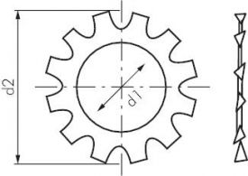 Zahnscheiben außengezahnt, Stahl verzinkt, DIN 6797 A, Scheibe, Außen gezahnte Scheibe, Maschinenbau, alle Größen