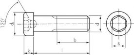 Zylinderschrauben mit Innensechskant (niedriger Kopf), Stahl verzinkt 8.8, DIN 6912, Schraube, alle Größen