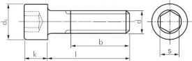 Zylinderschrauben mit Innensechskant, Stahl schwarz 12.9, DIN 912 / ISO 4762, Schraube, alle Größen