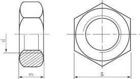 Sechskantmutter DIN 934 / ISO 4032, Stahl verzinkt, Mutter, Gegenmutter, alle Größen