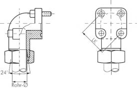 Winkel-Flanschverschraubungen mit quadratischem Flanschanschluss