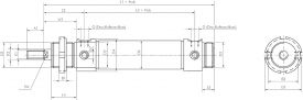 Rundzylinder, doppeltwirkend, Ø 32 - 63, einstellbare Endlagendämpfung, Zylinder, Kolben, Hub, Pneumatikzylinder, Isozylinder, Iso-Zylinder