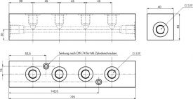 Hydraulik-Verteilerleiste, Stahl verzinkt, PN 315