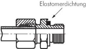 Gerade Schneidringverschraubung (metrisch), Stahl verzinkt, mit Elastomerdichtung, alle Größen