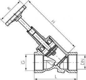 Schrägsitz-Muffen-Absperrventile (Freistromventile), Messing, DVGW geprüft, PN 10, alle Größen