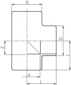 T-Stücke mit Klebemuffen, PVC-U, PN 16