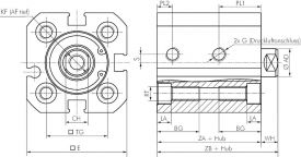 Kompaktzylinder, doppeltwirkend, ISO 21287 (Eco-Line), Zylinder, Kolben, Hub, Pneumatikzylinder, Isozylinder, Iso-Zylinder