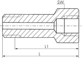 Reduziernippel Edelstahl 1.4401 mit R-Gewinde / metrischem Gewinde bis 100 bar, alle Größen