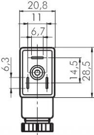 Normstecker für Magnetspulen (mit Schutzbeschaltung & LED-Anzeige), Stecker, Ventilstecker, Spulenstecker