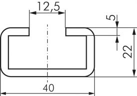 C-Tragschienen (40 mm) - schwere Baureihe, DIN 3015 T2, Schienenlänge: 1m