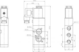 5/2-Wege NAMUR-Magnetventile G 1/4", Baureihe V30