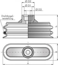 Ovalsauger (ohne Halter), 2,5-fach, 25 - 75 mm