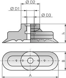 Ovalsauger (ohne Halter), 15 - 100 mm