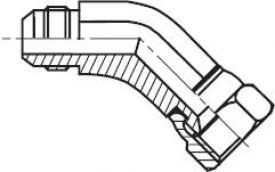 Einschraubwinkel 45° mit UNF / JIC-​Gewinde Edelstahl V4A bis 310 bar, alle Größen