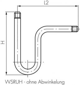 Wassersackrohre, U-Form, DIN 16282, Stahl