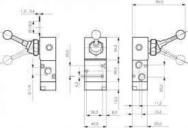 3/2-Wege-Handhebelventile G 1/4", Baureihe XMV 200