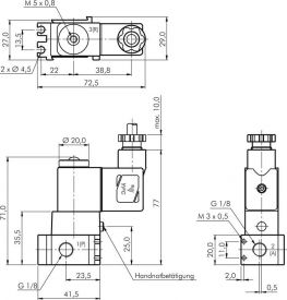 3/2-Wege-Magnetventile mit Federrückstellung G 1/8", Ventil, YPC, Baureihe YSV300, 0-8 Bar, Magnetventil, Wegeventil