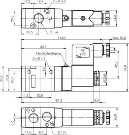 3/2-Wege-Magnetventile mit Federrückstellung G 1/4", Ventil, YPC, Baureihe SF4000, Magnetventil, Wegeventil