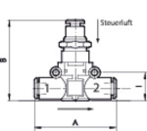 3/2-Wegeventile, pneumatisch betätigt, Anschluss Schlauch - Schlauch