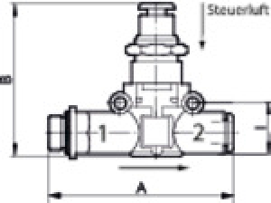 Pneumatisch entsperrbares Rückschlagventil, Gewinde (Eingang) - Schlauch (Ausgang)