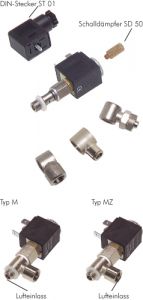 3/2-Wege-Micro-Modular-Magnetventile, Microventil, Magnetventil, Ventil, Wegeventil, verschiedene Anschlussvarianten