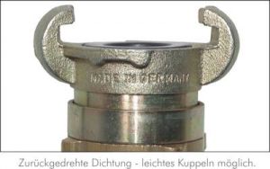 Sicherheits-Kompressorkupplungen mit Schlauchtülle (DIN 3238), 42 mm, 16 bar 1.4401, FKM-Dichtung