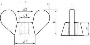 Flügelmutter, DIN 315, Temperguss verzinkt, Mutter, alle Größen