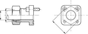 Gerade Flanschverschraubungen mit quadratischem Flanschanschluss