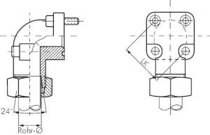 Winkel-Flanschverschraubungen mit quadratischem Flanschanschluss