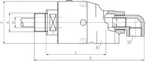 Universal-Drehdurchführungen für stationäres Innenrohr bis 3500 U/min., bis 50 bar, Messing, Durchführung, drehbar, alle Größen