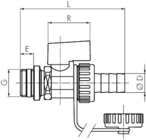 KFE-Kugelhähne, Messing vernickelt, mit Schlauchtülle, PN 10, Hahn, Kugelhahn, Befüllhahn