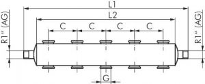 Verteilerleiste, doppelseitig, Edelstahl, Heavy Duty PN 15