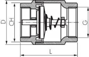 Rückschlagventile leichte Bauform, Messing vernickelt, bis 12 bar