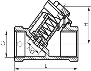 Edelstahl-Schrägsitzrückschlagventile, PN 40