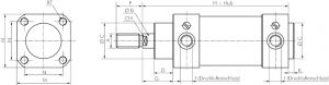 Pneumatikzylinder, doppeltwirkend, ISO 15552 (Eco-Line), Zylinder, Kolben, Hub, Pneumatikzylinder, Isozylinder, Iso-Zylinder